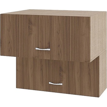 ИРИМ Горен шкаф с две хоризонтални врати Сити МО-107 мока / орех адмирал 80 см