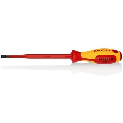 KNIPEX Отвертка шлиц 6.5 Slim, VDE 1000V жълто-червена ръкохватка 262мм, Knipex (K982065SL)