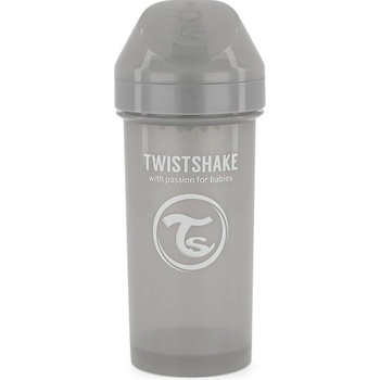 Twistshake fľaša pre deti so sitkom 360 ml sivá