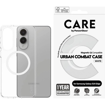 Panzer Калъф CARE - Urban combat, Galaxy S25 Edge, White QI, прозрачен (5715685025488)