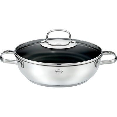 RÖSLE ELEGANCE ProPlex serving pan, non-stick, stylish & efficient - Ø 24 cm, heat-resistant up to 260 °C, ProPlex non-stick coating, silver, 18/10 stainless steel - 130407