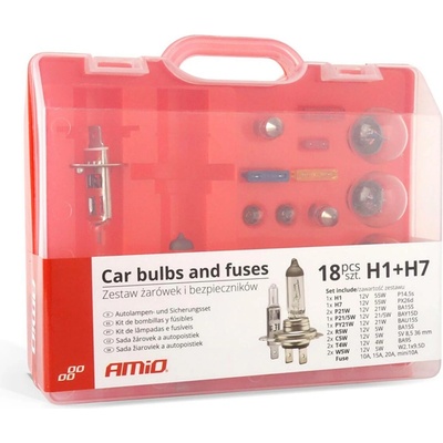 AMiO Sada halogenových žárovek 18 ks (H1+H7) 01498