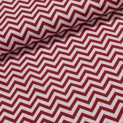 Bavlněné plátno ZIG ZAG červený, š.140cm (látka v metráži)