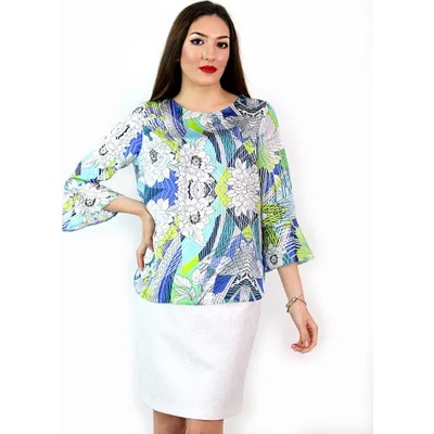 mar. fashion Официална блуза с ръкав 7/8 и геометрични шарки (02513-13a-01)