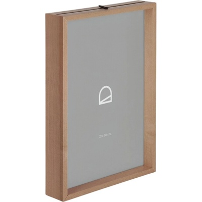 Tmavě hnědý dřevěný fotorámeček Kave Home Flavina 31 x 22 cm