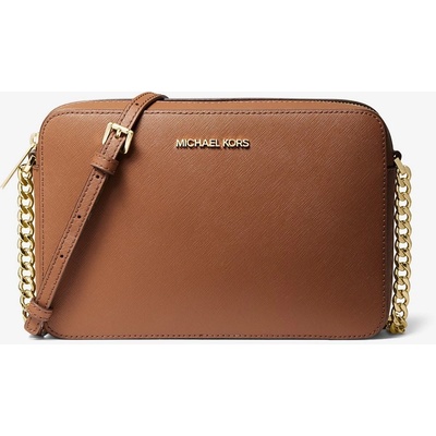 Michael Kors dámská kožená kabelka crossbody Jet Set Large Saffiano hnědá