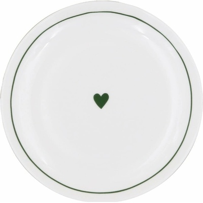 Eulenschnitt Porcelánový talíř Heart Ø 20,4 cm – green, bílá barva, porcelán