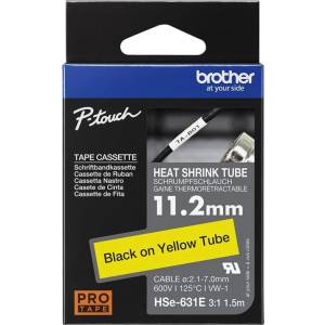 Brother Heat Shrink Tube Black on Yellow 11.2mm (HSE631E) - BestPC