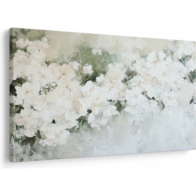 Obraz - Abstrakcia bielych kvetov, jednodielne 150x100 cm