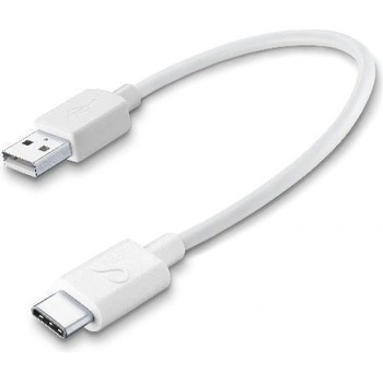 Cellularline Кабел Cellularline - 4440, USB-A/USB-C, 0.15 m, бял (USBDATACTRUSBCW)