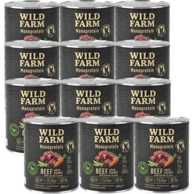 Wild Farm Monoprotein Beef hypoalergenní 12 x 800 g