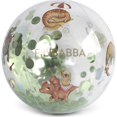 Filibabba Plážová lopta Alfie Dino Beach Confetti