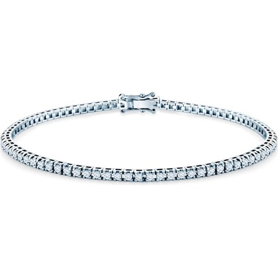 SAVICKI Тенис гривна Luminy 2, 3 мм: бяло злато, бели сапфири