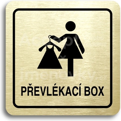 ACCEPT Piktogram převlékací box V - zlatá tabulka - černý tisk