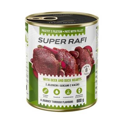 Super Rafi s jeleňom a srdcami z kačice 800 g