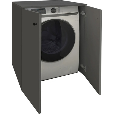 TopMebel Сив меламинов шкаф за пералня в антрацитен цвят 70x66x90см