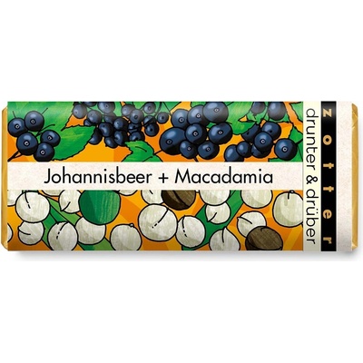 Zotter čokoláda z makadamových orechov a čiernych ríbezlí, 70 g