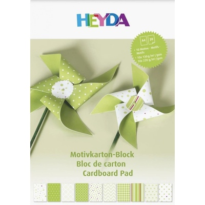 HEYDA Blok barevných papírů A4 zelený mix 20 listů