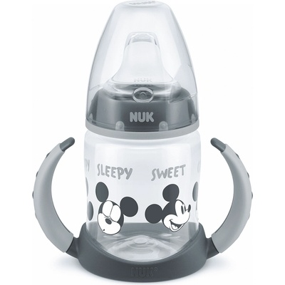 Nuk Чаша със силиконов накрайник за сок NUK - First Choice, Mickey, TC, 150 ml, Сива (10215337)