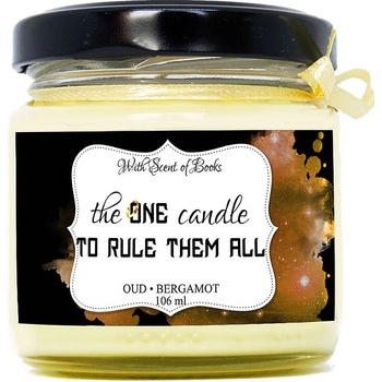 With Scent of Books Ароматна свещ - The One candle to rule them all, 106 ml (TOCRTA_106)