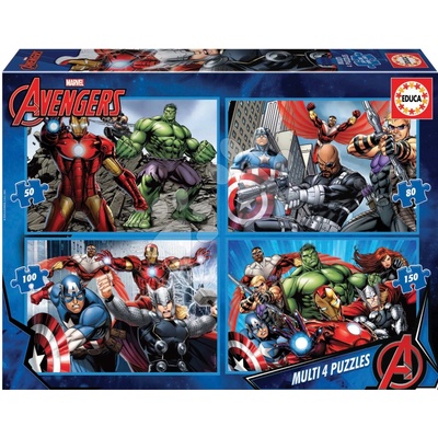 Educa 16331 4-obrázkové multi Avengers 50,80,100,150 dielov