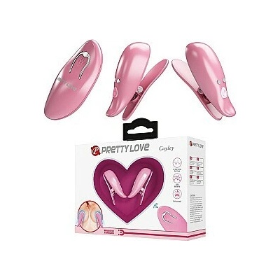 Pretty Love Cailey Nipple Clamps with Vibration and Remote, vibračné svorky na bradavky