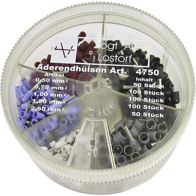 Vogt Verbindungstechnik 4750 sada dutiniek 0.5 mm², 0.75 mm², 1 mm², 1.5 mm², 2.5 mm² čiastočne izolované biela, svetlom