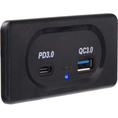 STU 34679.2 USB QC3.0 + USB-C PD3.0 zásuvka 12/24V, montáž na povrch