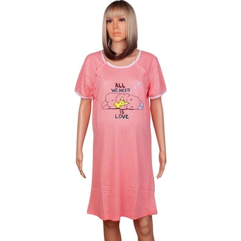 Нощница за кърмачки в коралово с точки и зайче