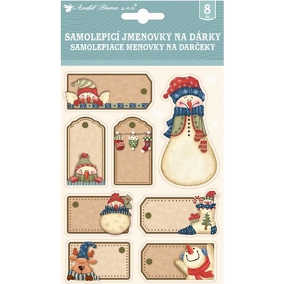 Anděl Samolepicí jmenovky na dárky 3D - béžové s glitry - 8 ks - 1458 – Zboží Dáma