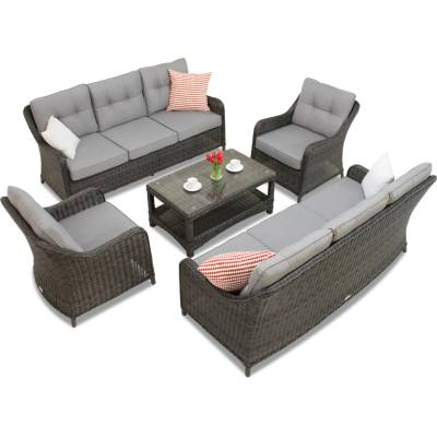 Garden Point Комплект луксозни мебели от техноратан Toledo Coffee 8 антрацит Garden Point (пропуск132-10)