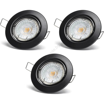 Aigostar - Комплект 3x LED вградени осветителни тела 1xGU10/4, 5W/230V 3000K черни (AI2660)