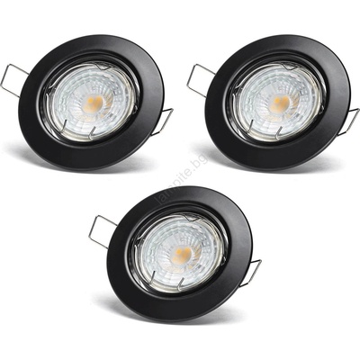 Aigostar - Комплект 3x LED вградени осветителни тела 1xGU10/4, 5W/230V 3000K черни (AI2660)