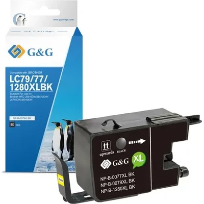 Compatible ГЛАВА ЗА BROTHER MFC J6510/J6710/J6910 - HIGH CAPACITY - Black - LC1280XLBK (LC-1280XLBK) - PN NP-B-0079XLBK - G&G (200BRALC1280B XL)