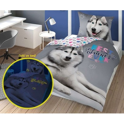 Detexpol Obliečky Husky svietiace Bavlna 140x200 70x80