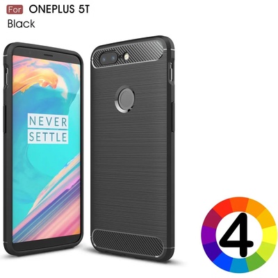 OnePlus 5T Удароустойчив Carbon Fiber Калъф и Протектор