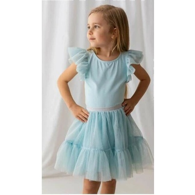 Lily Grey tylová sukně s volánkem světle modrá – Zboží Dáma