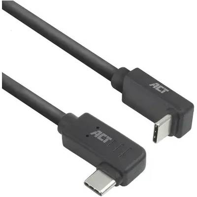 ACT Кабел USB-C - USB-C, 10Gbps, 60W, 1 m, конектори 90° left/right, up/down angled (AC7481)