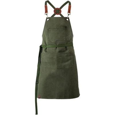 Exner Delší pracovní zástěra s laclem EX288 Olive