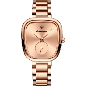 Poedagar Дамски часовник Poedagar CS1891, неръждаема стомана, розово злато, циферблат от розово злато (CS1891)