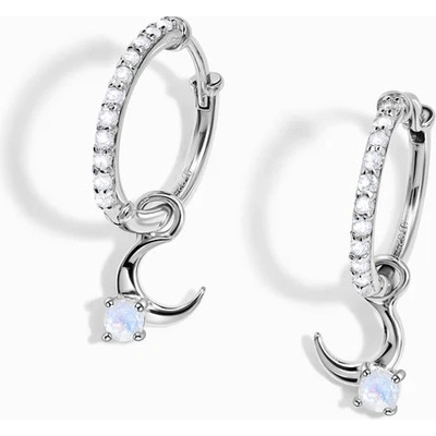 Royal Exklusive Royal Fashion stříbrné rhodiované náušnice MOON-ED-08-SILVER