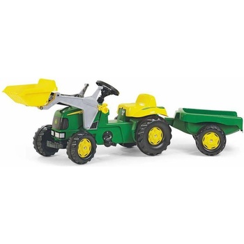 Rolly Toys Šľapací traktor John Deere s prívesom a nakladačom