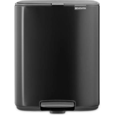 Brabantia Кошче за отпадъци с педал BO 12 л, мат черен, стомана, Brabantia (BRAB238000)