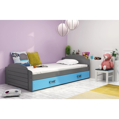 Interbeds Lili 2 Grafit s matracom a šuplíkom modrá