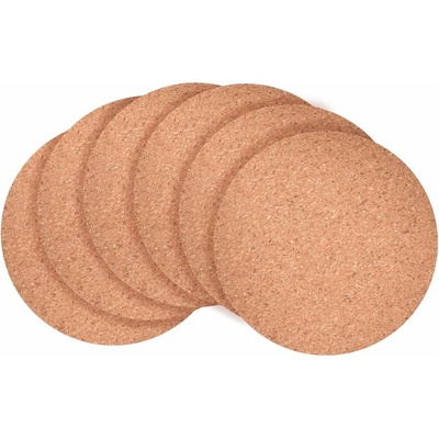 GoEco korkové podtácky 6 ks průměr 9,5 cm podložky pod horké nápoje