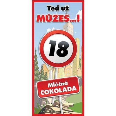 Bohemia Gifts & Cosmetics Mliečna čokoláda k 18. narodeninám 100 g