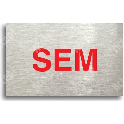ACCEPT Tabulka SEM - TAM - typ 11 (80 x 50 mm) - stříbrná tabulka - barevný tisk bez rámečku