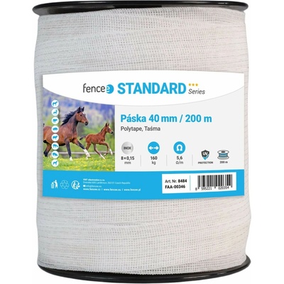 fencee Páska pro elektrický ohradník, šířka 40 mm, bílá, délka 200 m