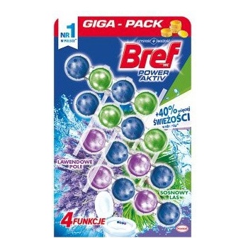 Bref Power Aktiv Giga Pack tuhý WC blok Pine + Lavender 4 x 50 g