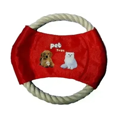 Играчка за куче - фризби от плат и въже (10411)